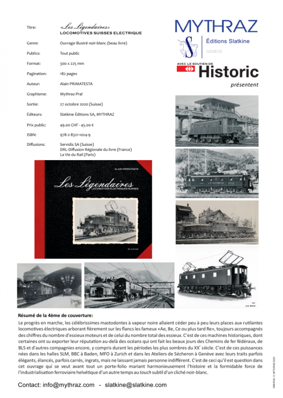 “Les Lgendaires” LOCOMOTIVES ELECTRIQUES SUISSES