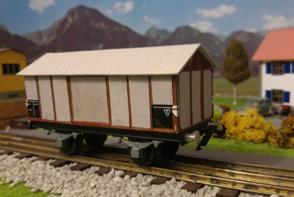 Ralisation en style “Tin-Plate 0” d’un wagon couvert FS
